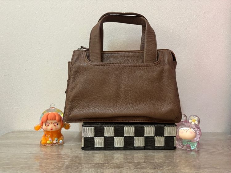กระเป๋าถือหนังแท้ สีน้ำตาล ทรง Tote มือสองสภาพนางฟ้า หนังนุ่ม ช่องเยอะ ใช้งานสะดวก รูปที่ 5