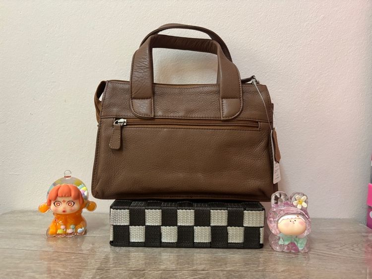 กระเป๋าถือหนังแท้ สีน้ำตาล ทรง Tote มือสองสภาพนางฟ้า หนังนุ่ม ช่องเยอะ ใช้งานสะดวก รูปที่ 6