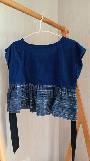 เสื้อผ้าฝ้ายผสมม่อฮ่อม รอบอก 40" ความยาว 17" มือสองสภาพดี ค่าจัดส่ง 40฿ รูปที่ 2