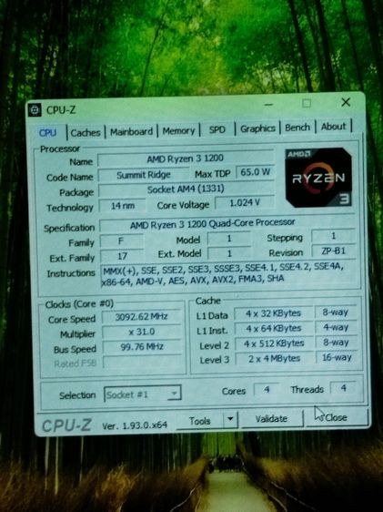 RYZEN3 1200 ๑3.40ghz 4c 4t พร้อมเมนบอร์ด Asrock รุ่น A320m-hdv แรมddr4 4gb บัส2133 ซิ้งลม แผ่นปิดหลัง มีเก็บปลายทาง รูปที่ 6