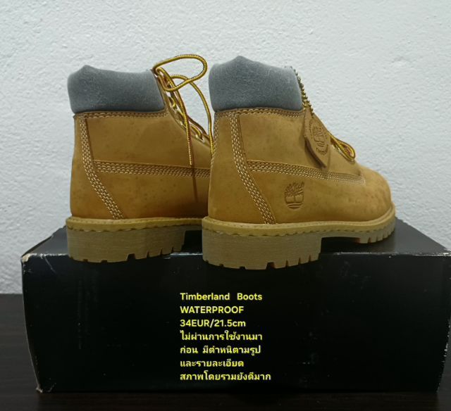 Timberland Boots For Children, Unisex 34EU(21.5cm) ของแท้ มือ 2 สภาพไม่ผ่านการใช้งานมาก่อน, รองเท้า Timberland หนังแท้ พื้นเต็ม สวยมาก รูปที่ 14
