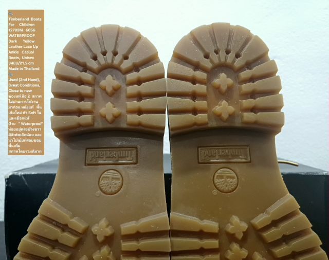 Timberland Boots For Children, Unisex 34EU(21.5cm) ของแท้ มือ 2 สภาพไม่ผ่านการใช้งานมาก่อน, รองเท้า Timberland หนังแท้ พื้นเต็ม สวยมาก รูปที่ 11