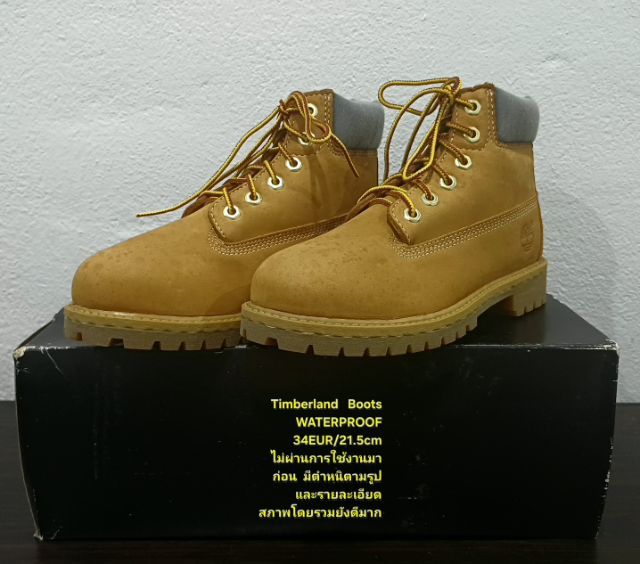 Timberland Boots For Children, Unisex 34EU(21.5cm) ของแท้ มือ 2 สภาพไม่ผ่านการใช้งานมาก่อน, รองเท้า Timberland หนังแท้ พื้นเต็ม สวยมาก รูปที่ 5