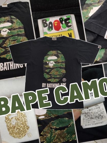 ดำ M แขนสั้น เสื้อทีเชิ้ต เสื้อยืด BAPE👕🇯🇵ลิงใหญ่