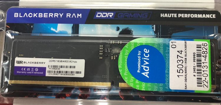 อุปกรณ์เกมส์ RAM DDR5(4800) 16GB BLACKBERRY มือ 1