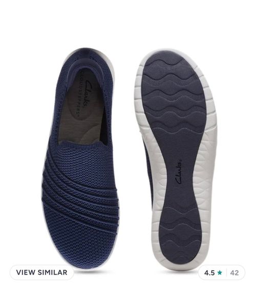 รองเท้าคือ Clarks Cloudsteppers Women's Slip-On Sneakers สีดำ ขนาด4 รูปที่ 9