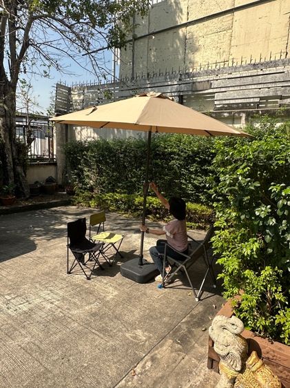 ร่มสนามพับได้ เอียง Garden Umbrella 2.7m, Large Market Umbrella, Garden Umbrella, Beach Umbrella, Tiltable, Large Garden Umbrella, Coffee รูปที่ 2