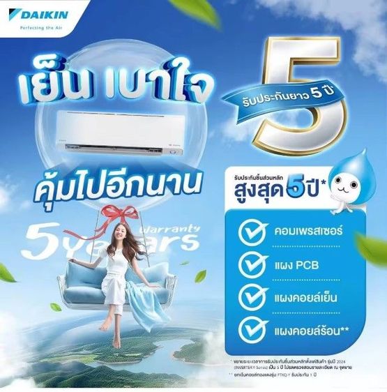 แอร์ใหม่ Daikin 20500 BTU
(ค่าทำงานสูงสุด 24000 BTU) ระบบอินเวอร์เตอร์  รูปที่ 5