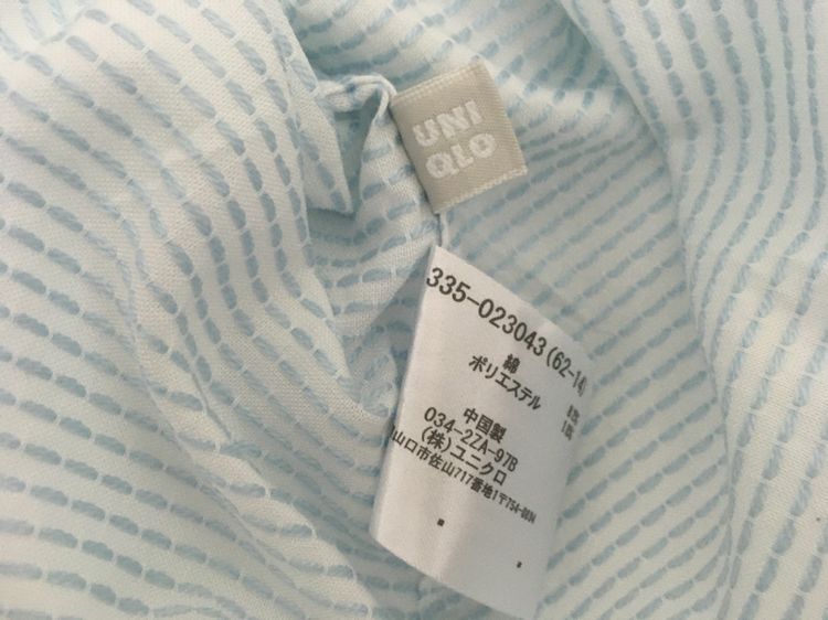 เสื้อเชิ้ตแขนสั้น แบรนด์ uniqlo สีขาวจุดฟ้า รูปที่ 7