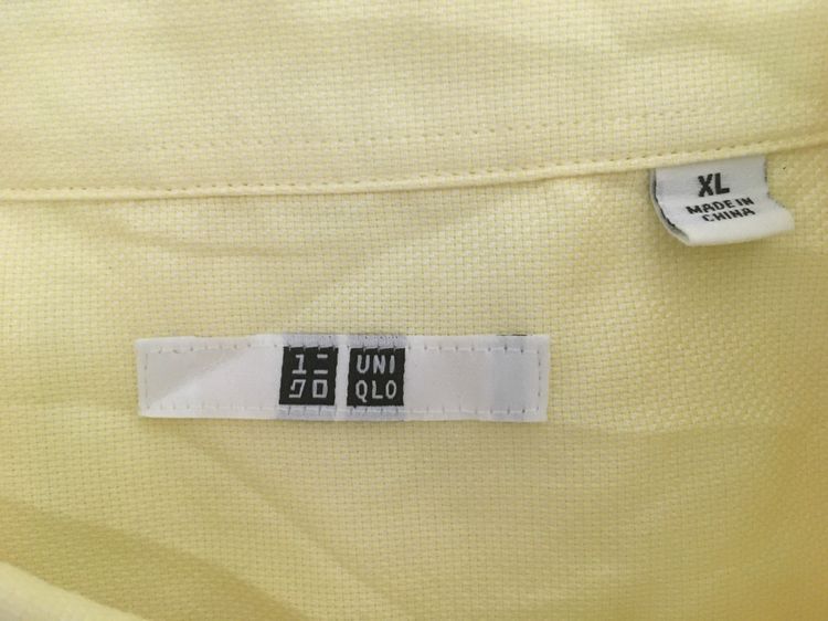 เสื้อเชิ้ต แบรนด์ UNIQLO สีเหลือง  รูปที่ 6