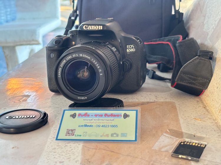 กล้อง DSLR ไม่กันน้ำ Canon 650D พร้อมเลนส์ 18-55mm สภาพสวย ใช้งานปกติ