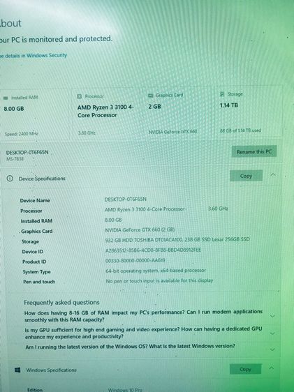 คอม ryzen เคสตู้ปลาสวยๆ เล่นเกมส์ ทำงาน ออกแบบกราฟิกได้ เครื่องไว รูปที่ 6