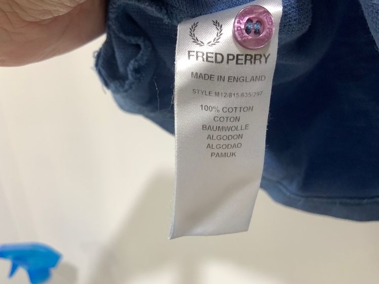เสื้อโปโล FRED PERRY made in England แท้ 💯 size 101 40 ขนาดอก 20 ยาว 27.5 นิ้ว สภาพดี ทรงสวย เนื้อผ้าดีมาก หายากน่าสะสมครับ รูปที่ 4