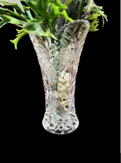 แจกันคริสตัลพร้อมดอกไม้ขนนกยูง รูปที่ 2