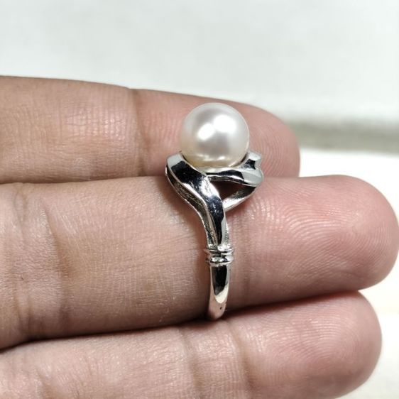 🔖แหวนเงินแท้ มุกเม็ดกลม ของจริงสวยมาก งานจากญี่ปุ่น รูปที่ 11