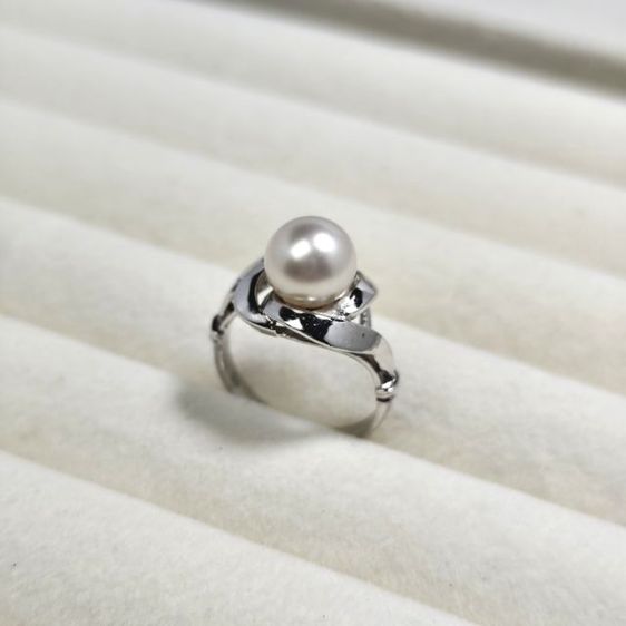 อื่นๆ สร้อยคอและจี้ 🔖แหวนเงินแท้ มุกเม็ดกลม ของจริงสวยมาก งานจากญี่ปุ่น