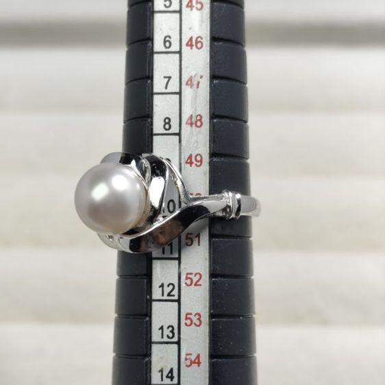 🔖แหวนเงินแท้ มุกเม็ดกลม ของจริงสวยมาก งานจากญี่ปุ่น รูปที่ 8