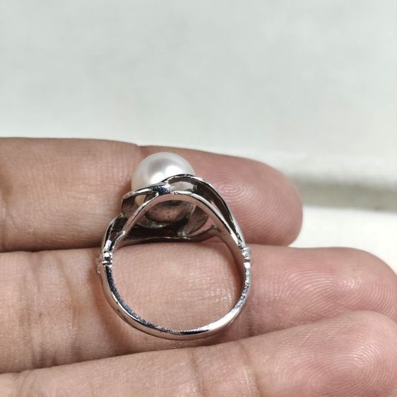 🔖แหวนเงินแท้ มุกเม็ดกลม ของจริงสวยมาก งานจากญี่ปุ่น รูปที่ 10
