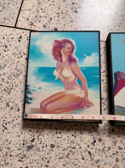 กรอบรูป Pin-Up สไตล์วินเทจ สาวเซ็กซี่ยกกระโปรง สำหรับตกแต่งบ้านและบาร์ รูปที่ 3