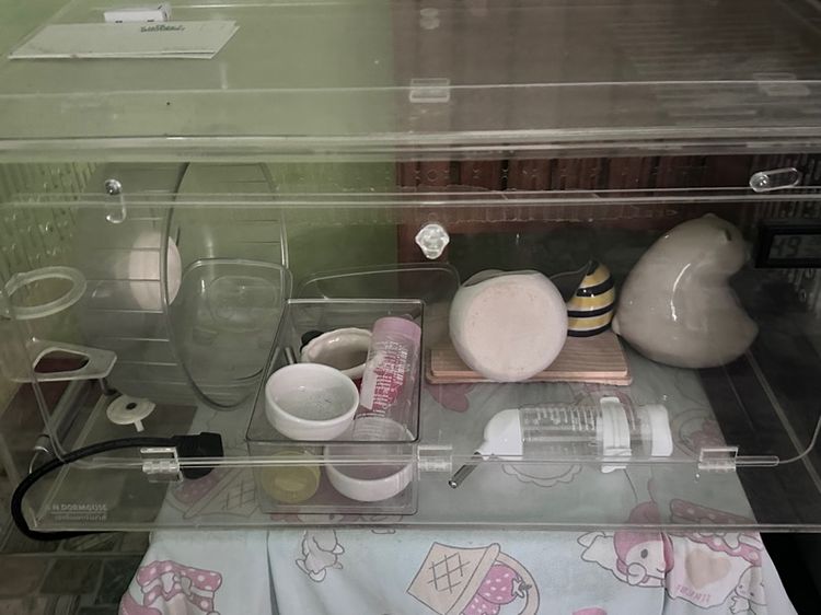 กรงอะคริลิค(มีตัววัดอุณหภูมิ)พร้อมอุปกรณ์ รูปที่ 2