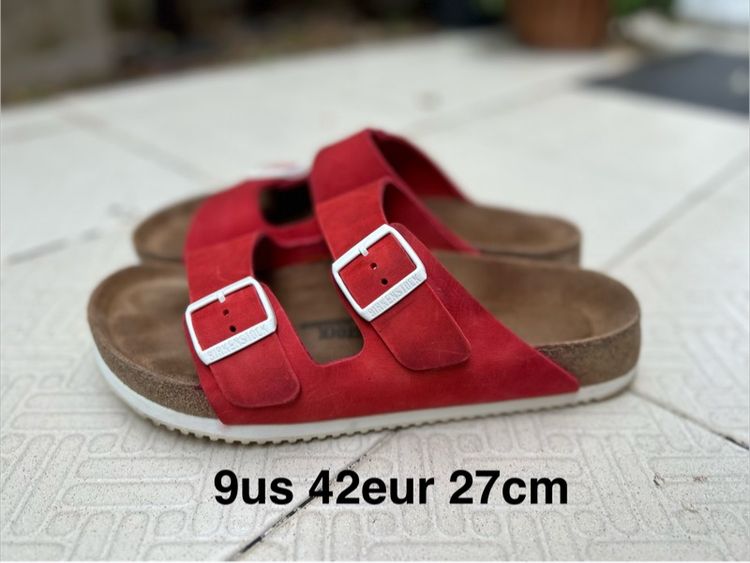 แดง หนังแท้ UK 8.5 | EU 42 2/3 | US 9 อื่นๆ รองเท้าแตะสองสาย birkenstork