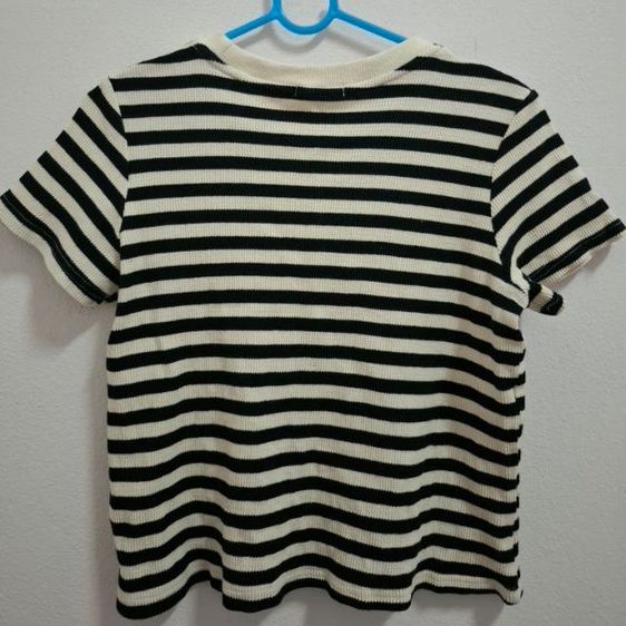 เสื้อยืด ครอป คอกลม ไหมพรม รูปที่ 2