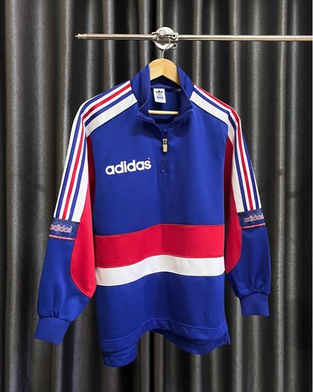 Vintage Adidas 3 Stripes Half Zip Pullover Jacket รูปที่ 2