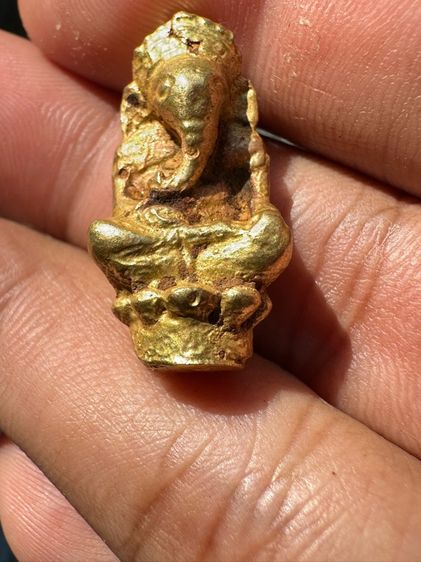 พระพิฆเนศนั่งบัว กรุวัดมหาธาตุลพบุรี แก่ทองโบราน มีคราบกรุ เดิมๆ รูปที่ 7