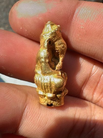 พระพิฆเนศนั่งบัว กรุวัดมหาธาตุลพบุรี แก่ทองโบราน มีคราบกรุ เดิมๆ รูปที่ 4