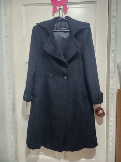 โค้ตวูลยาวสีดำ