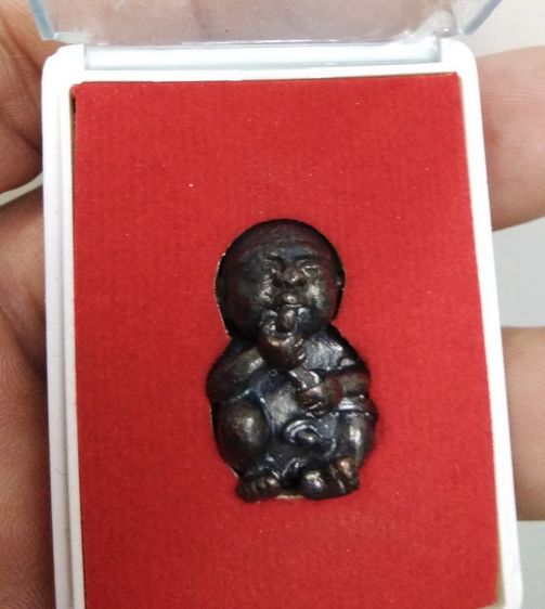 3042-กุมารทองดูดรกบันดาลโชค หลวงพ่อเมียน วัดจะเนียงวนาราม จ.บุรีรัมย์ เนื้อทองแดงรมดำ พร้อมกล่องเดิมๆ รูปที่ 14