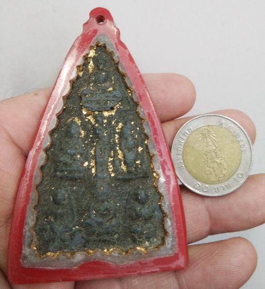 3047-เหรียญหล่อพระเนื้อชินตะกั่วเก่า พระพิจิตร ยอดซุ้ม เลี่ยมกรอบเปิดหน้าแบบโบราณ รูปที่ 7