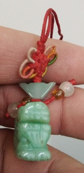 3054-เครื่องรางของมงคล ปี่เซี๊ยะหินหยกเขียว ใช้เรียกทรัพย์ คุ้มครอง คุ้มภัย และโชคลาภ เป็นสายสำหรับร้อยสายโทรศัพท์ หรือแขวนไว้หน้าห้างร้านเพ รูปที่ 11