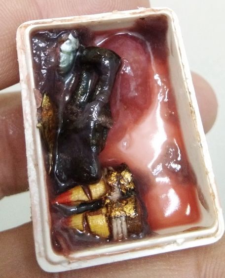 3055-สีผึ้งยอดสเน่หา ครูบาวัง วัดบ้านเด่น จ.ตาก ฝังอิ้นคู่ สาริกา และตะเพียนเงินตะเพียนทอง รูปที่ 6