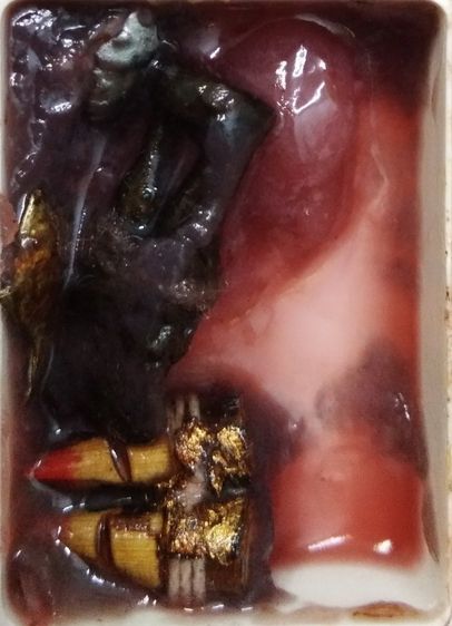 3055-สีผึ้งยอดสเน่หา ครูบาวัง วัดบ้านเด่น จ.ตาก ฝังอิ้นคู่ สาริกา และตะเพียนเงินตะเพียนทอง รูปที่ 3