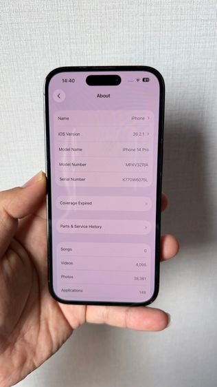 iPhone 14 Pro สีดำ 128GB รูปที่ 8