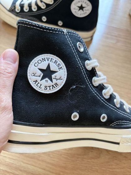 ดำ ผ้า รองเท้าผ้าใบ UK 4 | EU 36 2/3 | US 5.5 CONVERSE รองเท้า CHUCK 70 HI BLACK ข้อสูง ไซส์ 4  36.5  23 cm 