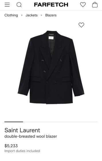 ⚠️FREE TIE YSL‼️ชุดสูท  ของแท้ ORIGINAL Saint Laurent➖YSL▪️MADE IN ITALY  รูปที่ 18