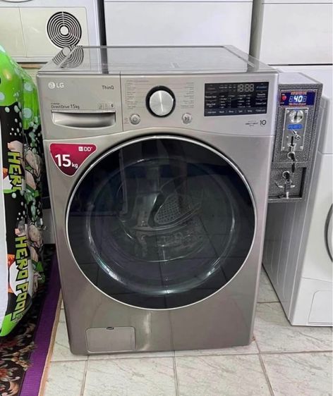 LG ฝาหน้า เครื่องซักผ้าแอลจีขนาด 15กิโลมือสองพร้อมใช้งานได้ปกติ