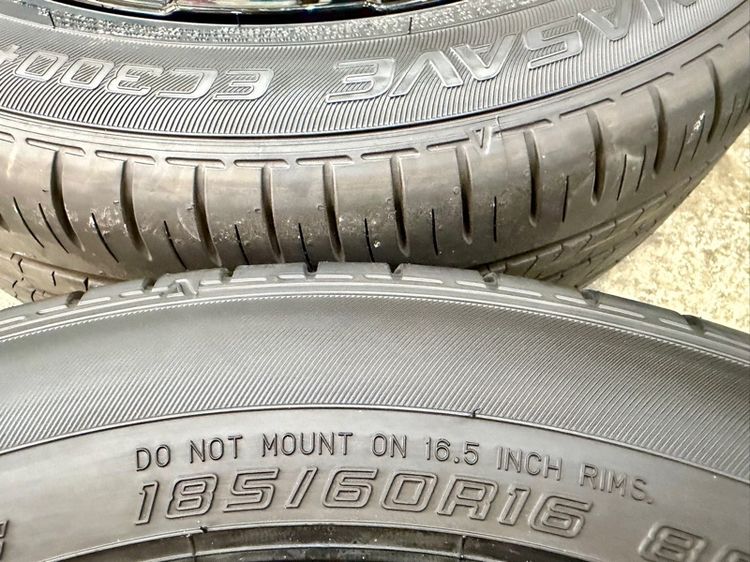 ยางถอดป้ายแดงขอบ 16” ยี่ห้อ DUNLOP รุ่น ENASAVE EC300 ขนาด 185-60R16 ปี 25 สีเส้นตุ่มหน้ายางยังอยู่ครบ รูปที่ 3