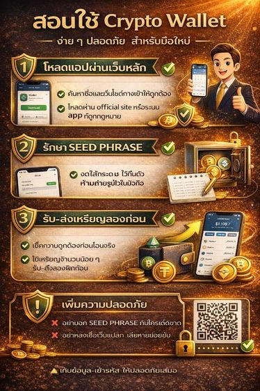 สอนใช้คริปโต crypto wallet
เรียนใช้ Bitcoin การเก็บรักษาทรัพย์สินดิจิทัลอย่างปลอดภัย