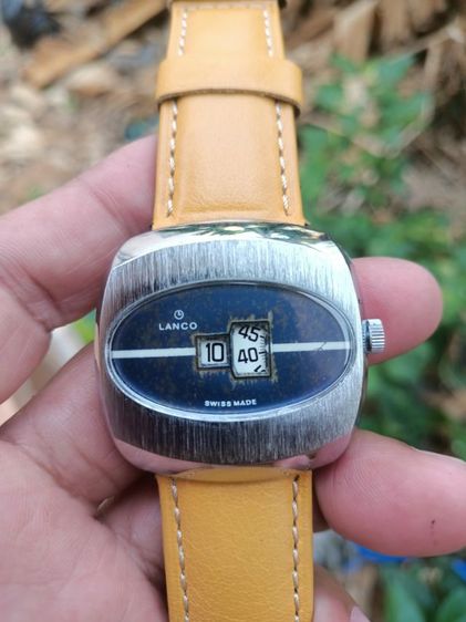 Vintage rare Lanco Digital Jump Hour Manual Winding Men's Made Swiss 1965 ระบบไขลาน งานเก่า เรือนใหญ่ทรงถังเบียร์ มัน มัน เครื่องสวย เดินปรกติ  รูปที่ 11