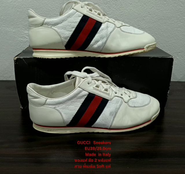 GUCCI Sneakers for Women 6UK 39EU(25.0cm) Original Made in Italy ของแท้ มือ 2 สภาพเยี่ยม, รองเท้า Gucci หนังแท้ พื้นเต็ม Soft แท้ สวยมาก รูปที่ 11