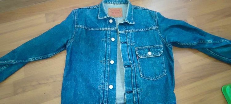 ฟ้า EU 38 แขนยาว เสื้อแจ็คเก็ต | เสื้อคลุม Levi's ขายเสื้อยีนส์ Big E กระดุม J02 Japan
