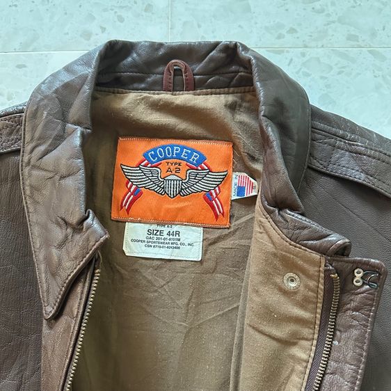 Vintage 80s Cooper Sportswear Type A-2 Flight Leather Military รูปที่ 2