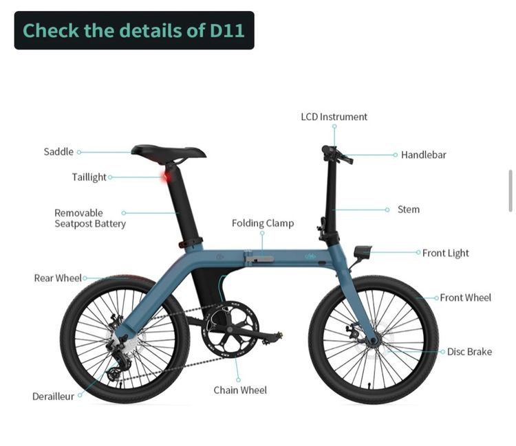 จักรยานไฟฟ้า Fiido D11 electric folding bike รูปที่ 3