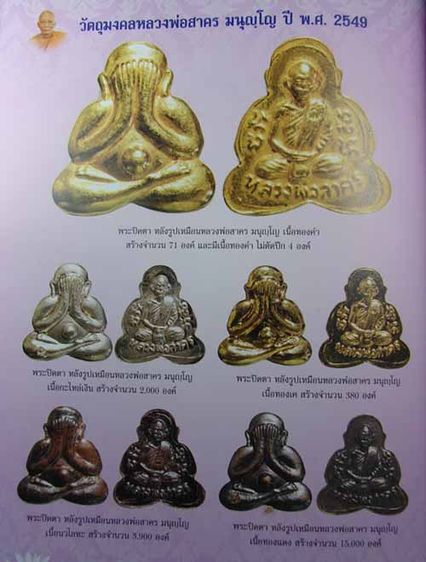 ปิดตาหลังรูปเหมือน เนื้อนวะ  หลวงพ่อสาคร วัดหนอง รูปที่ 3