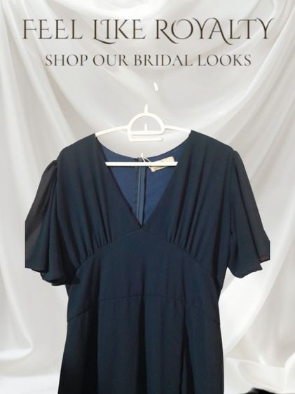 ชุดเดรสสั้น สีกรมท่า เข้ม S M L XL ใส่ได้ค่ะ (ส่งฟรี) รูปที่ 3