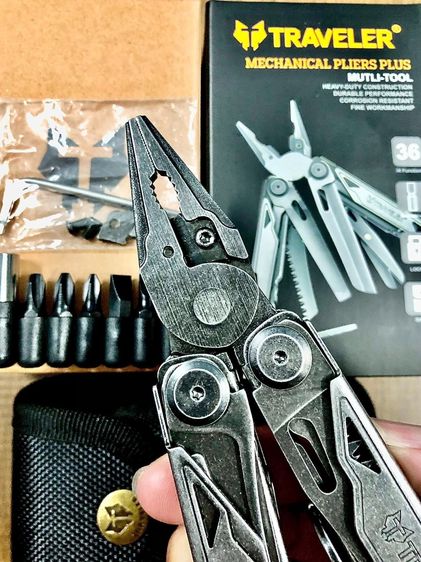 มัลติทูล ตัวท็อป สีเทา Traveler Plus 36 in 1 ของแท้ คีมอเนกประสงค์ พร้อมชุดหัวต่อ Bit Kit Traveler Muttitool 36 in 1 รูปที่ 3