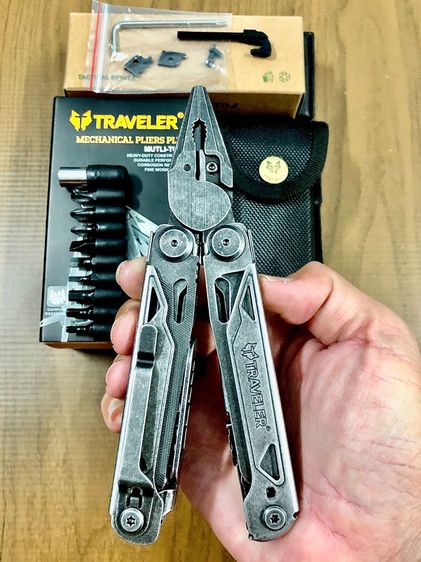 มัลติทูล ตัวท็อป สีเทา Traveler Plus 36 in 1 ของแท้ คีมอเนกประสงค์ พร้อมชุดหัวต่อ Bit Kit Traveler Muttitool 36 in 1 รูปที่ 2